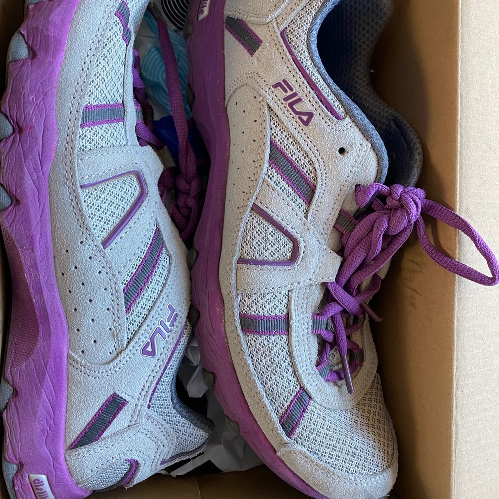 FILA Zipline Trail Running Shoes Wom 9 Purple/Gray